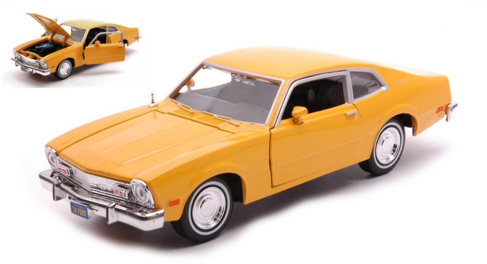 MODELLINO IN SCALA COMPATIBILE CON FORD MAVERICK 1974 "FORGETTEN CLASSIC SERIES" YELLOW 1:24 MOTORMAX MTM79042Y