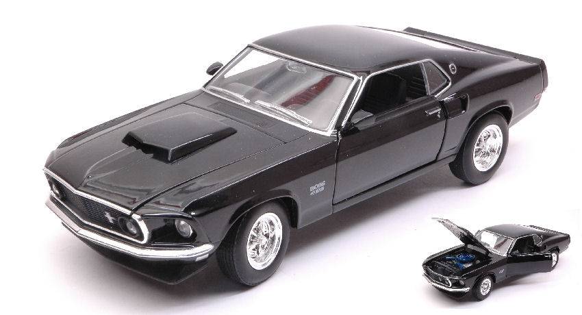 MODELLINO IN SCALA COMPATIBILE CON FORD MUSTANG BOSS 429 1969 BLACK 1:24-27 WELLY WE24067BK