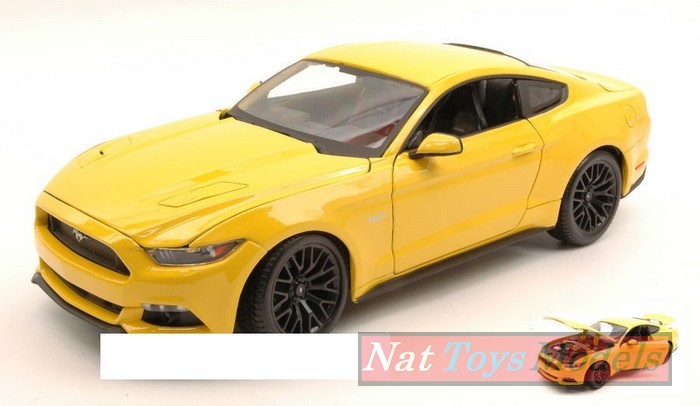 MODELLINO IN SCALA COMPATIBILE CON FORD MUSTANG GT 2015 YELLOW 1:18 MAISTO MI31197Y
