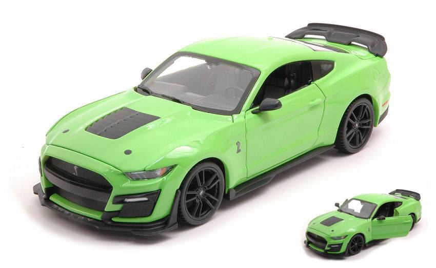 MODELLINO IN SCALA COMPATIBILE CON FORD MUSTANG SHELBY GT500 2020 LIGHT GREEN 1:24 MAISTO MI31532B