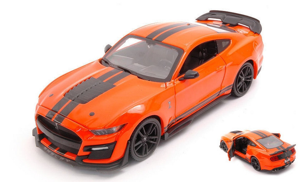 MODELLINO IN SCALA COMPATIBILE CON FORD MUSTANG SHELBY GT500 2020 ORANGE 1:24 MAISTO MI31532O