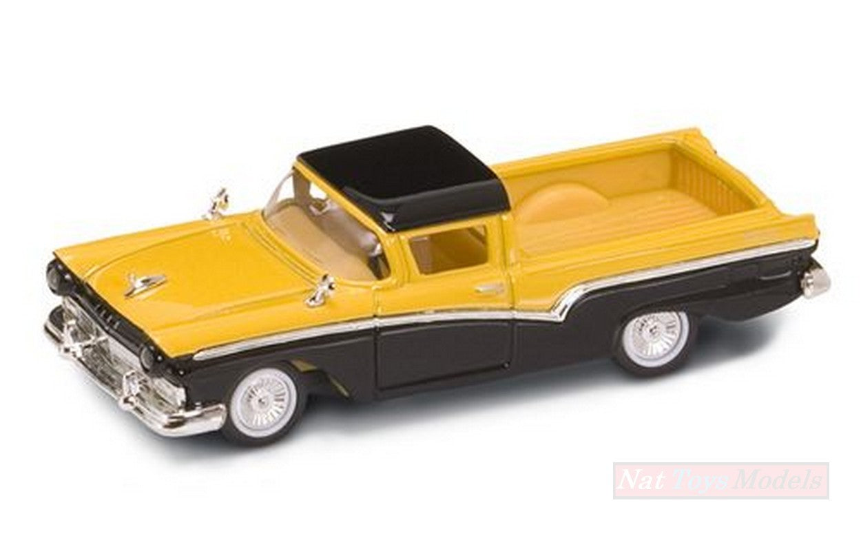 MODELLINO IN SCALA COMPATIBILE CON FORD RANCHERO 1957 YELLOW/BLACK 1:43 YAT MING YM94215Y