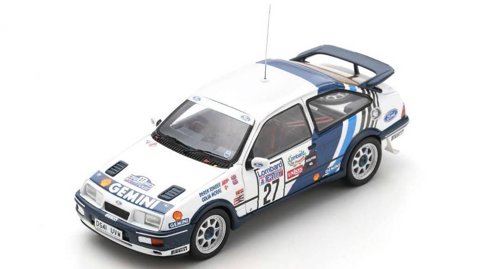 MODELE REDUIT COMPATIBLE AVEC FORD SIERRA RS COSWORTH N.27 LOMBARD RAC RALLY 1989 MCRAE-RINGER 1:43 SPARK MODEL S8708