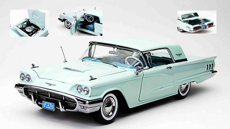 SCALE MODEL COMPATIBLE WITH FORD THUNDERBIRD HARD TOP 1960 LIGHT BLUE 1:18 SUNSTAR SS4310