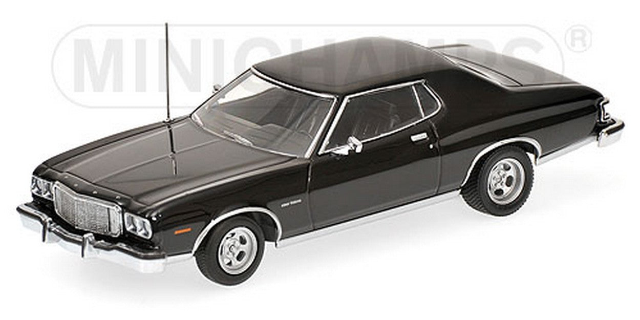 MODELLINO IN SCALA COMPATIBILE CON FORD TORINO GT 1975 BLACK 1:43 MINICHAMPS PM400085201