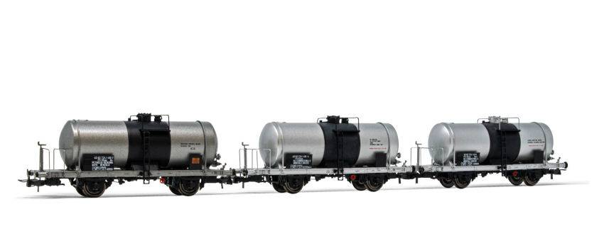 MODELLINO IN SCALA COMPATIBILE CON FS 3-UNIT PACK 2-AXLES TANK WAGONS BIG TANK EP.IV-V 1:87 RIVAROSSI HR6517