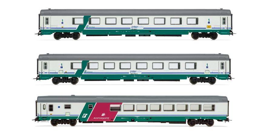 MODÈLE RÉDUIT COMPATIBLE AVEC FS 3 UNITÉS TURIN-REGGIO CALABRIA XMPR LIVERY "INTERCITY PLUS" EP.Vb 1:87 RIVAROSSI HR4359