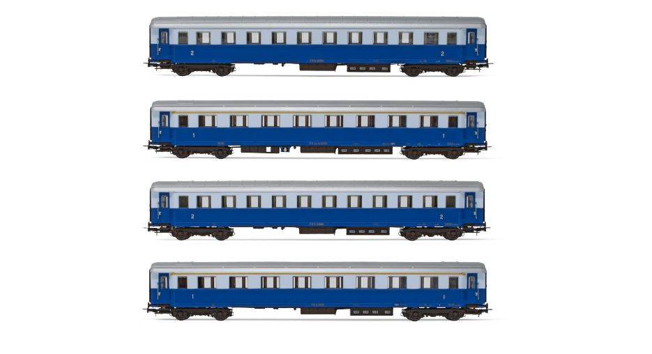 MODELLINO IN SCALA COMPATIBILE CON FS 4-UNITS TRENO AZZURRO EPOCA IIIb 1:87 RIVAROSSI HR4324