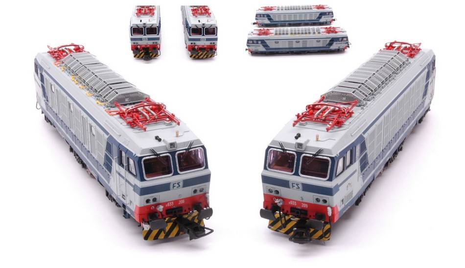 SCALE MODEL COMPATIBLE WITH FS LOCOMOTIVES E633 206 + E633 209 BLUE GRAY LIVERY ERA IV-V 1:87 RIVAROSSI HR2875