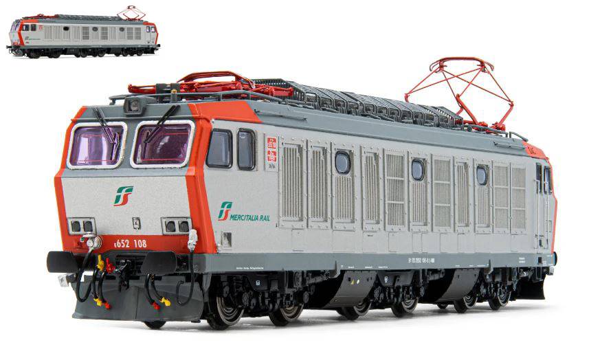 SCALE MODEL COMPATIBLE WITH FS MERCITALIA E652 108 IN SILVER/RED LIVERY EP.VI 1:87 RIVAROSSI HR2797