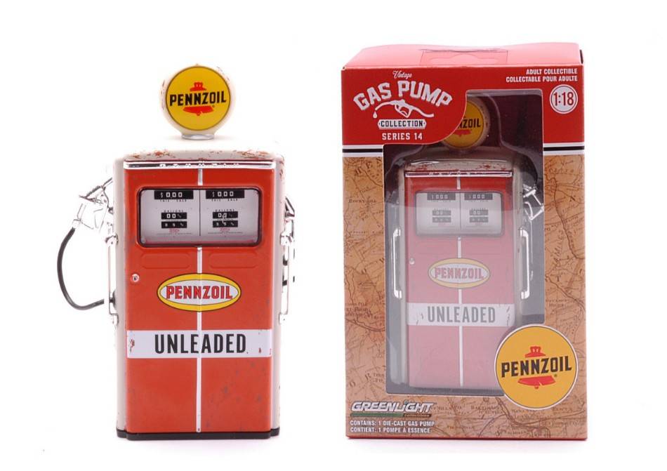 SCALE MODEL COMPATIBLE WITH GAS PUMP 1954 PENZOIL 1:18 GREENLIGHT GREEN14140C