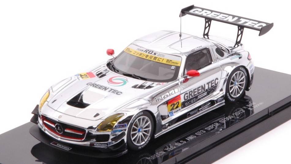 MODELE REDUIT COMPATIBLE AVEC GREEN TEC SLS AMG GT3 N.22 SUPER GT300 2013 H.WADA-M.JYONAI 1:43 EBBRO EB44932