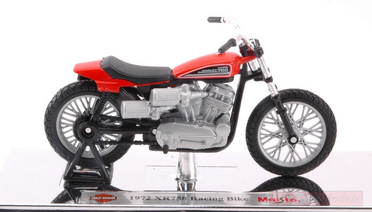 MODELE REDUIT COMPATIBLE AVEC VELO DE COURSE HARLEY DAVIDSON 1972 XR750 ORANGE 1:18 MAISTO MI11070