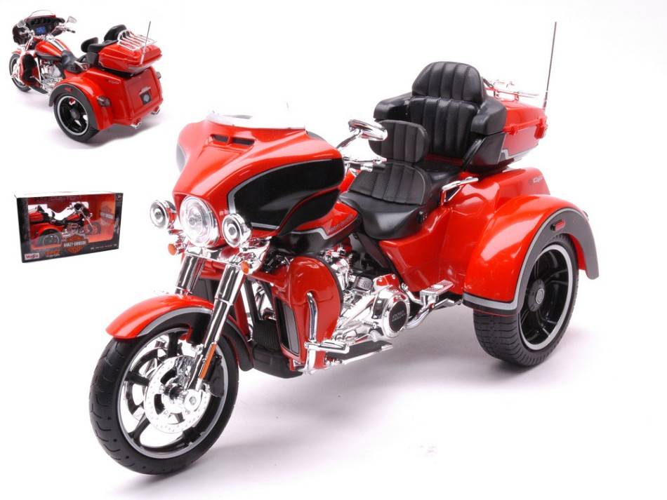 MODELLINO IN SCALA COMPATIBILE CON HARLEY DAVIDSON CVO TRI-GLIDE ULTRA ORANGE 1:12 MAISTO MI32337O