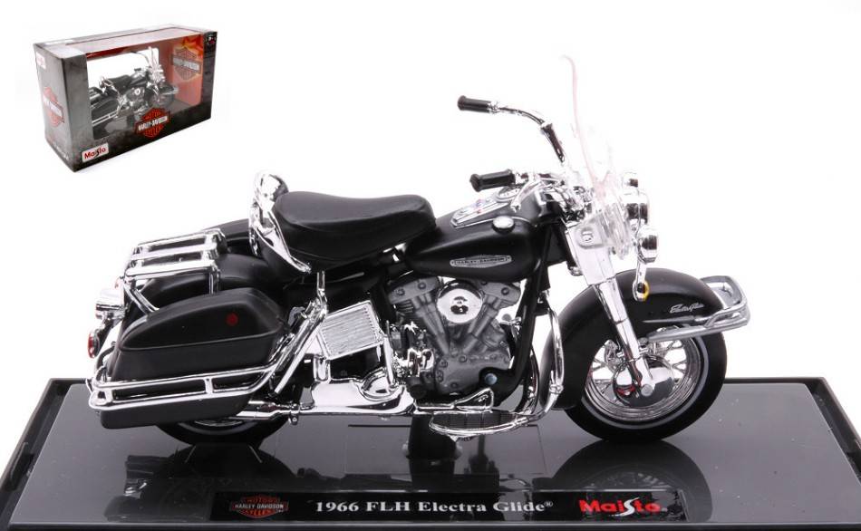 MODELE REDUIT COMPATIBLE AVEC HARLEY DAVIDSON ELECTRA GLIDE 1966 NOIR 1:18 MAISTO MI21916