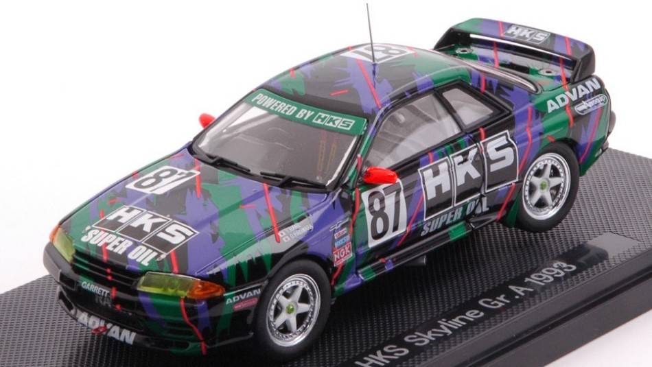 MODÈLE RÉDUIT COMPATIBLE AVEC HKS SKYLINE N.87 Gr.A 1993 Y.HANE-O.HAGIWARA 1:43 EBBRO EB44159
