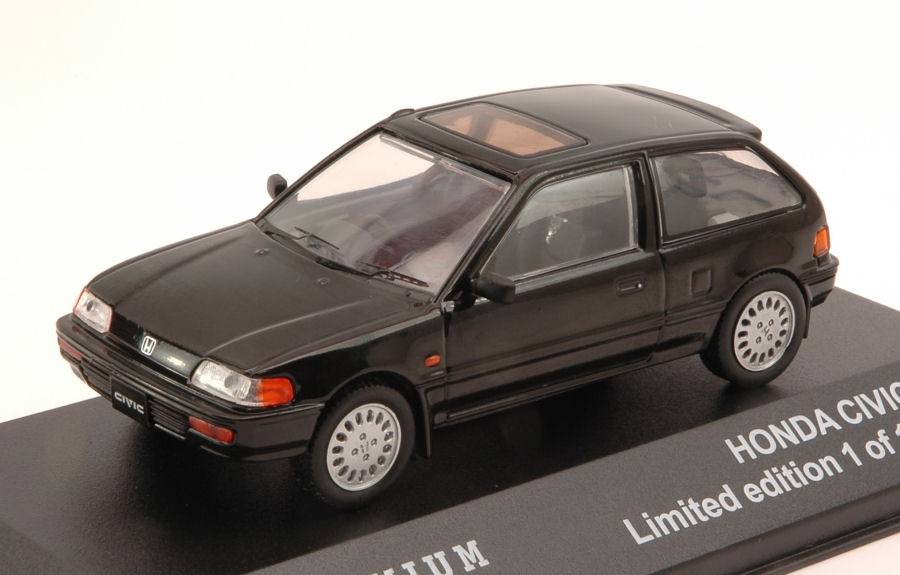 MODELLINO IN SCALA COMPATIBILE CON HONDA CIVIC 1987 BLACK 1:43 TRIPLE 9 T9P-10004