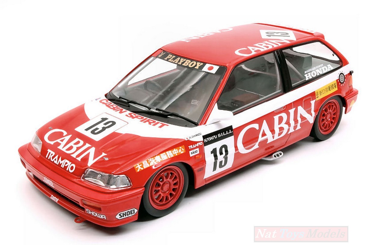 SCALE MODEL COMPATIBLE WITH HONDA CIVIC EF-3 N.13 MACAU GP 1988 K.SHIMIZU 1:18 TRIPLE 9 T9-1800107