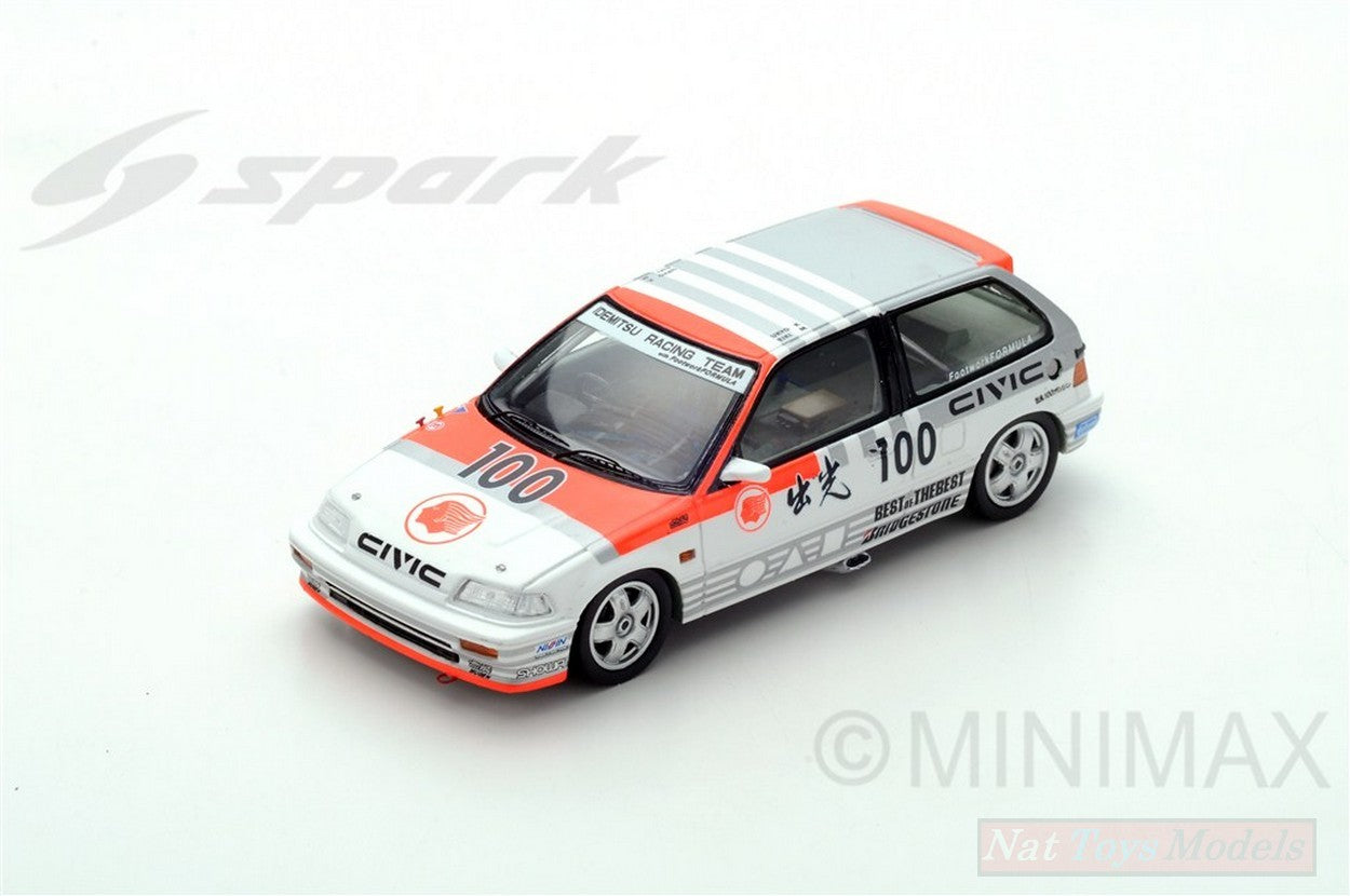 MODELLINO IN SCALA COMPATIBILE CON HONDA CIVIC EF3 N.100 WINNER GRP3 JTC SUZUKA 1989 U.KATAYAMA-E.MURAMATSU SPARK MODEL S5455