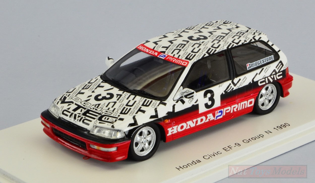 MODELLINO IN SCALA COMPATIBILE CON HONDA CIVIC EF9 N.3 SUZUKA CIRCUIT TEST 1990 SATORU NAKAJIMA 1:43 SPARK MODEL S5459