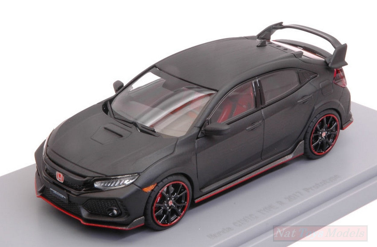 MODELLINO IN SCALA COMPATIBILE CON HONDA CIVIC TYPE R 2017 PROTOTYPE MATT BLACK 1:43 EBBRO EB45571