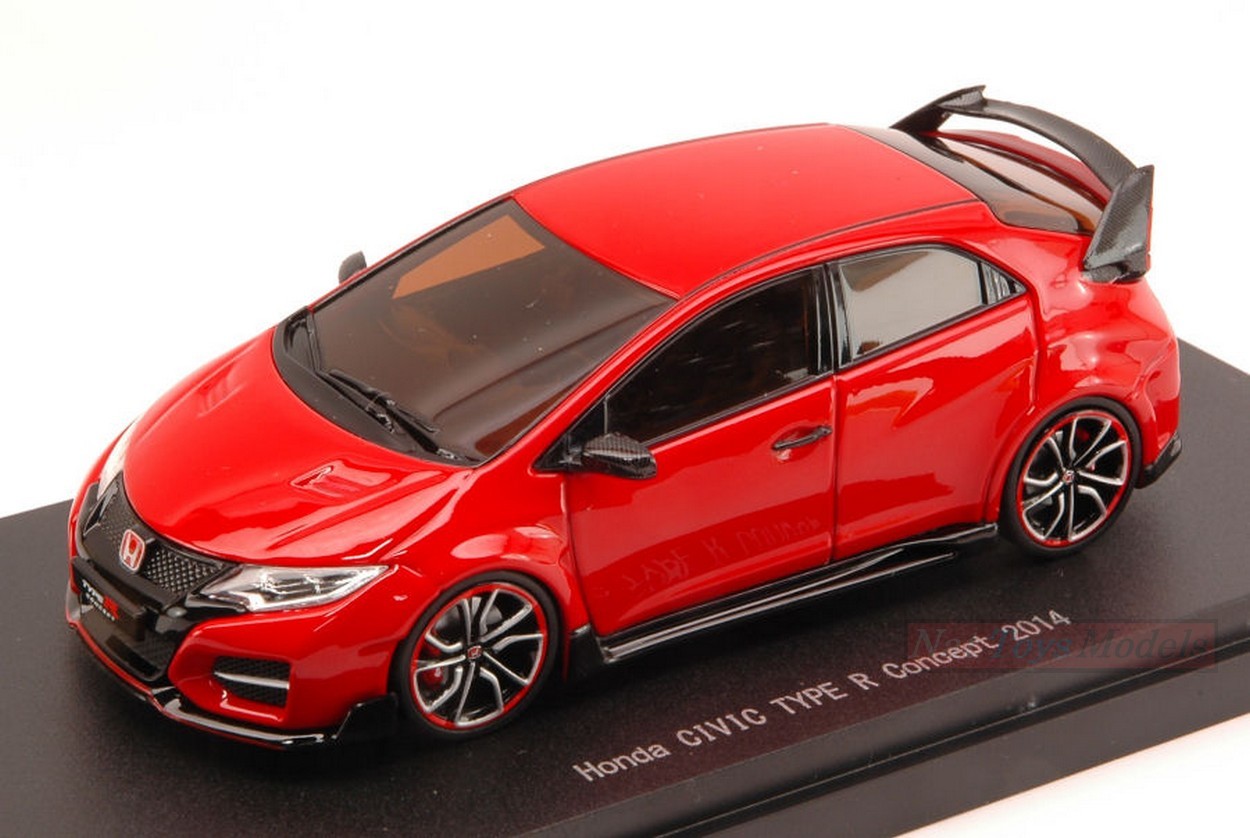 MODELLINO IN SCALA COMPATIBILE CON HONDA CIVIC TYPE R CONCEPT 2014 RED 1:43 EBBRO EB45234