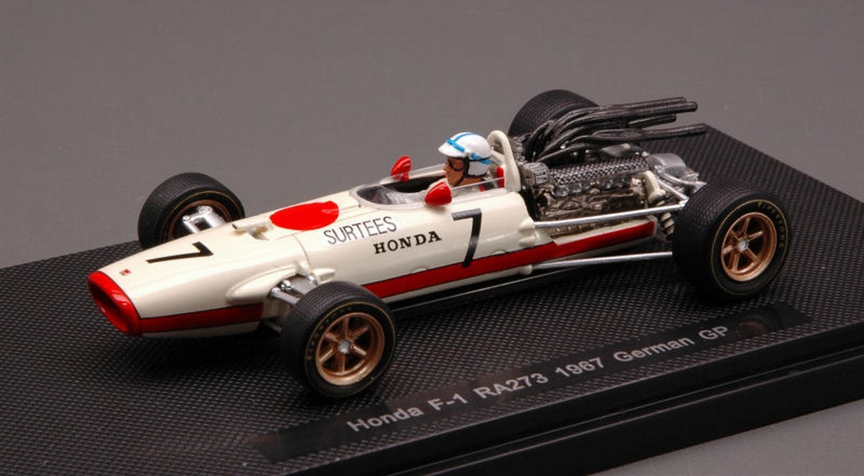 MODELLINO IN SCALA COMPATIBILE CON HONDA RA273 J.SURTEES 1967 N.7 4th GERMAN GP 1:43 EBBRO EB44387