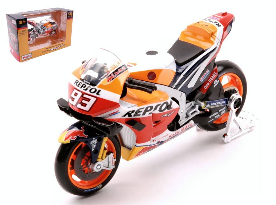 MODELE REDUIT COMPATIBLE AVEC HONDA RC213V REPSOL MOTOGP 2021 N.93 MARC MARQUEZ 1:18 MAISTO MI36372M