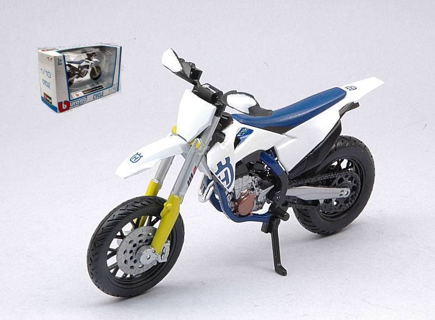 MODELLINO IN SCALA COMPATIBILE CON HUSQVARNA FS 450 SUPERMOTO WHITE 1:18 BURAGO BU51087