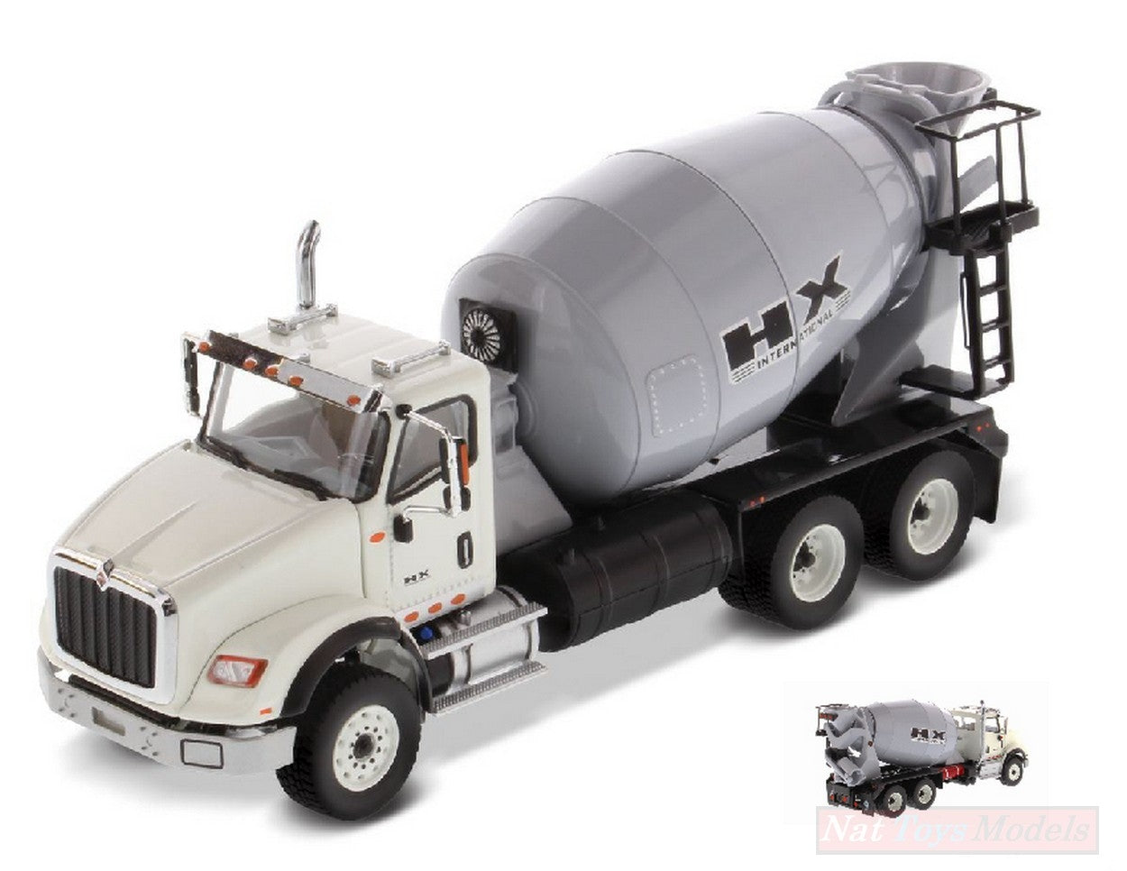 MODELLINO IN SCALA COMPATIBILE CON HX615 CONCRETE MIXER WHITE/GREY 1:50 DIECAST MASTER DM71014