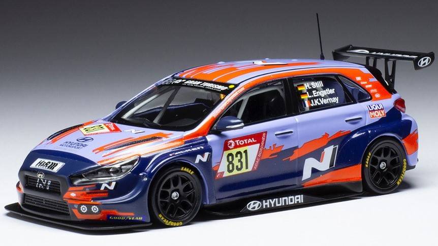 SCALE MODEL COMPATIBLE WITH HYUNDAI ELANTRA N TCR N.831 24H NURB.2021 ENGSTLER/STILL/VERNAY 1:43 IXO MODEL GTM160