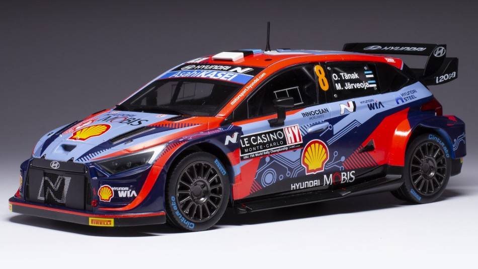 MODELLINO IN SCALA COMPATIBILE CON HYUNDAI i20 N RALLY1 N.8 RALLY MONTE CARLO 2022 TANAK/JARVEOJA 1:18 IXO MODEL 18RMC113