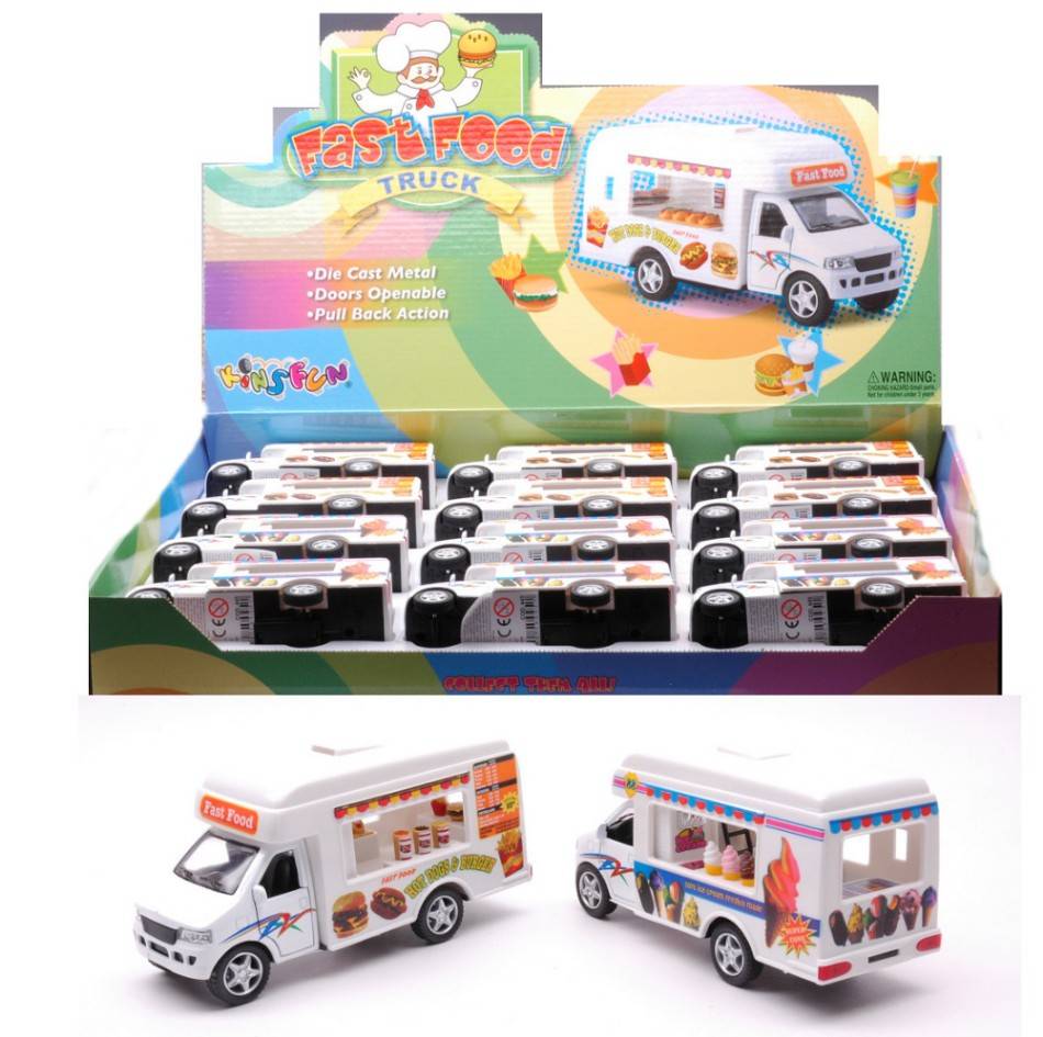MODELLINO IN SCALA COMPATIBILE CON ICE CREAM/FAST FOOD TRUCK cm 12,5 KINSMART KT445IN