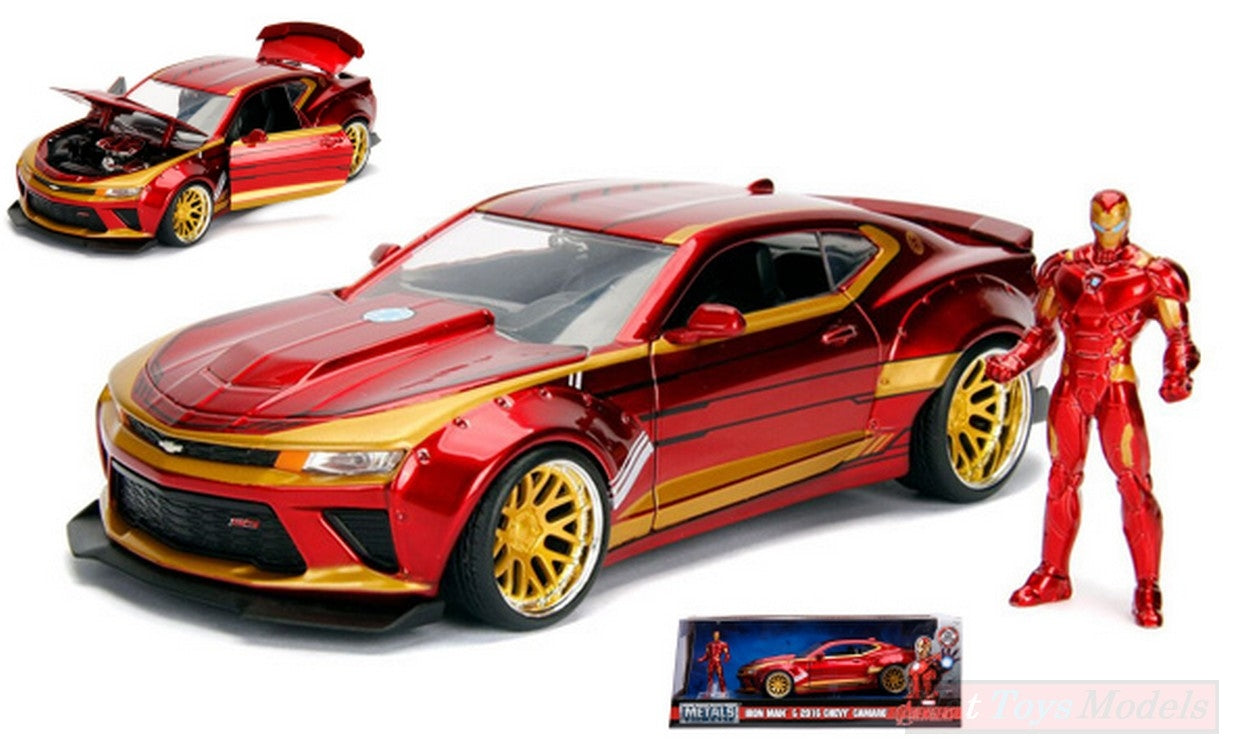 MODELE REDUIT COMPATIBLE AVEC IRON MAN W/2016 CHEVY CAMARO METALLIC RED 1:24 JADA TOYS JADA99724