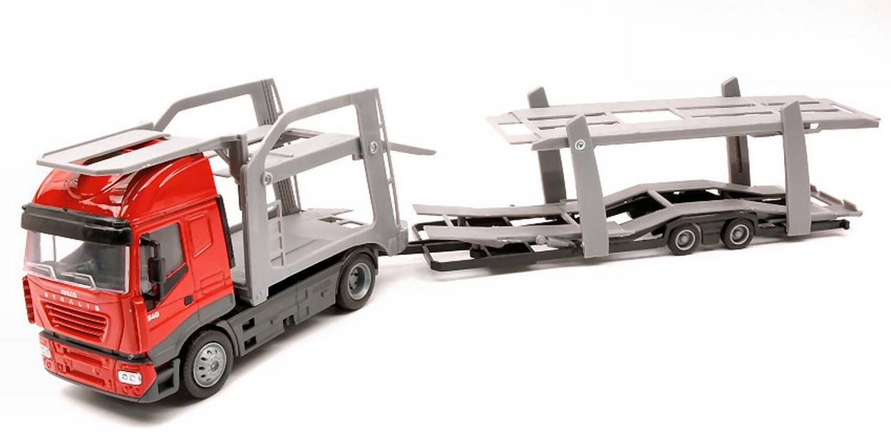 MODELLINO IN SCALA COMPATIBILE CON IVECO STRALIS BISARCA RED 1:43 NEW RAY NY15633B