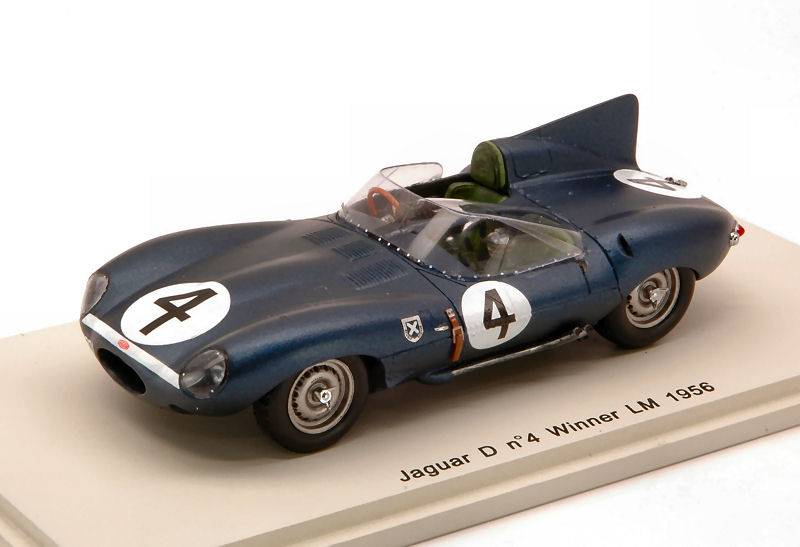 MODELE REDUIT COMPATIBLE AVEC JAGUAR D N.4 VAINQUEUR LE MANS 1956 SANDERSON-FLOCKHART 1:43 REPRO SPARK MODEL 43LM56