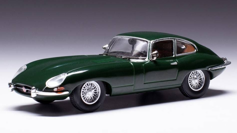MODELLINO IN SCALA COMPATIBILE CON JAGUAR E-TYPE 1963 GREEN 1:43 IXO MODEL CLC485