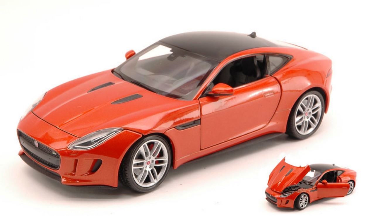 MODÈLE RÉDUIT COMPATIBLE AVEC JAGUAR F-TYPE 2015 ORANGE MÉTALLISÉ 1:24 WELLY WE4060OR