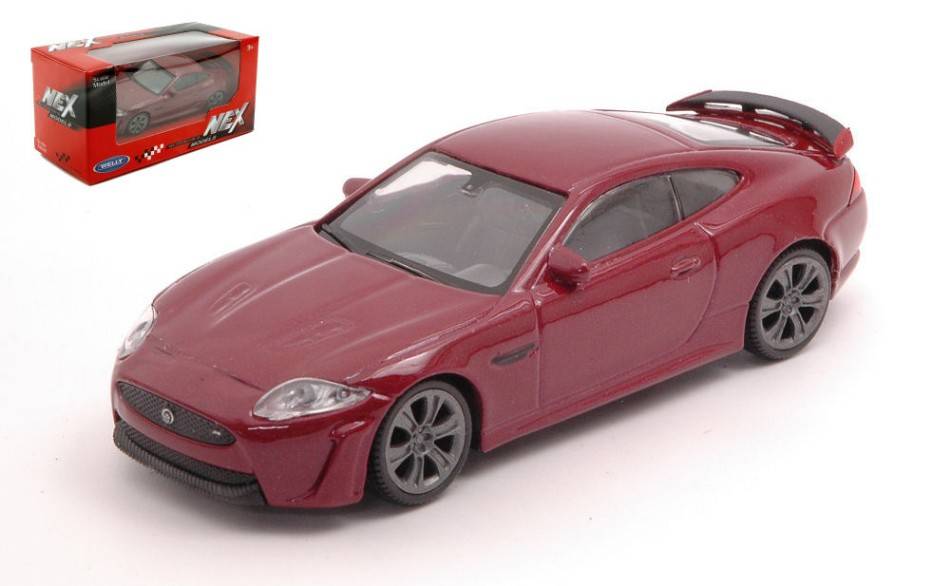 MODELLINO IN SCALA COMPATIBILE CON JAGUAR XKR-S PRUNE-RED 1:43 WELLY WE38509D