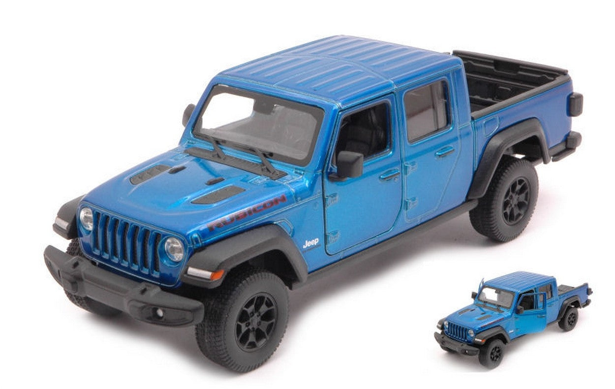 MODÈLE RÉDUIT COMPATIBLE AVEC JEEP GLADIATOR 2020 BLEU MÉTALLISÉ 1:27 WELLY WE24103BL