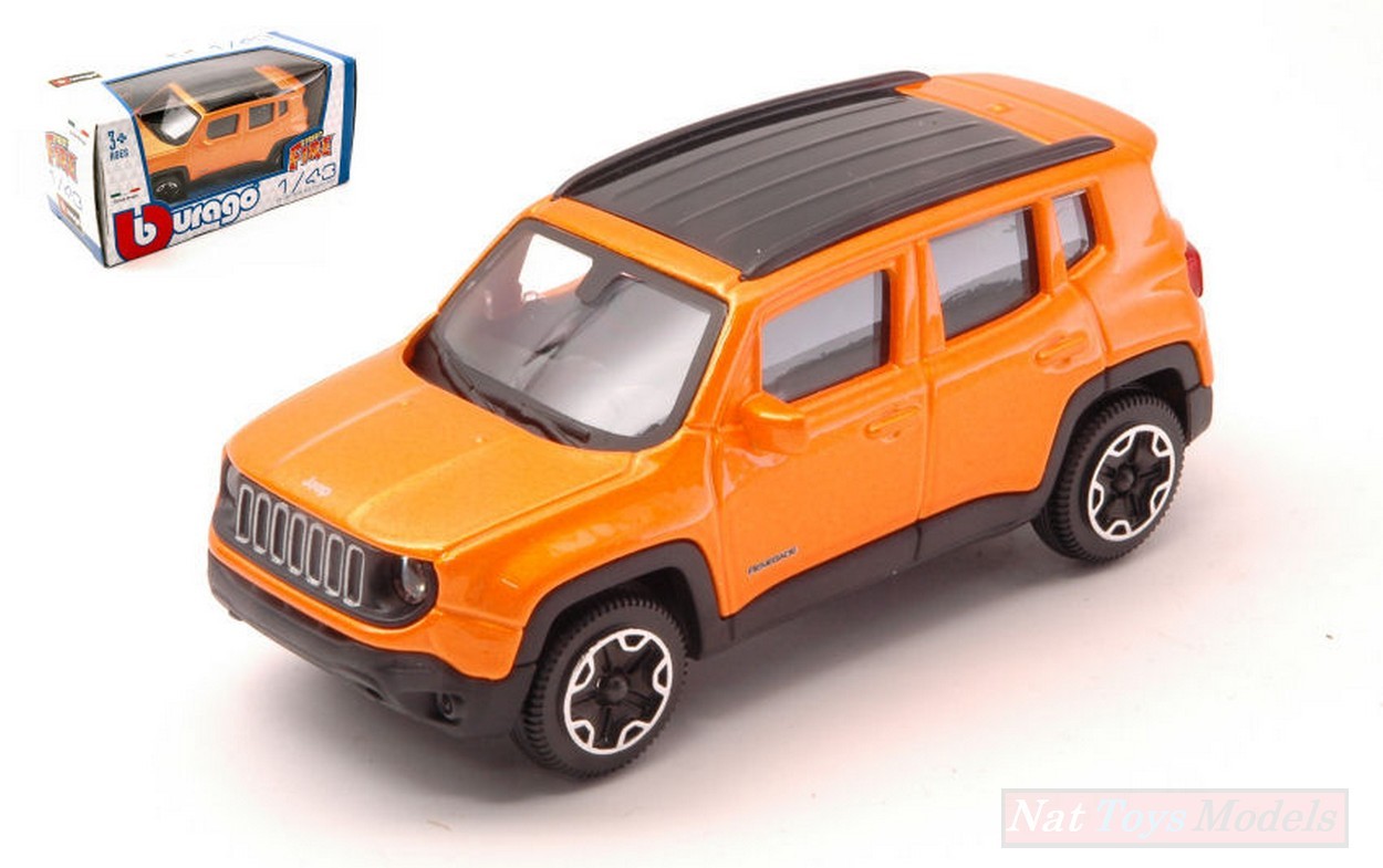 MODELLINO IN SCALA COMPATIBILE CON JEEP RENEGADE 2014 ORANGE 1:43 BURAGO BU30385O