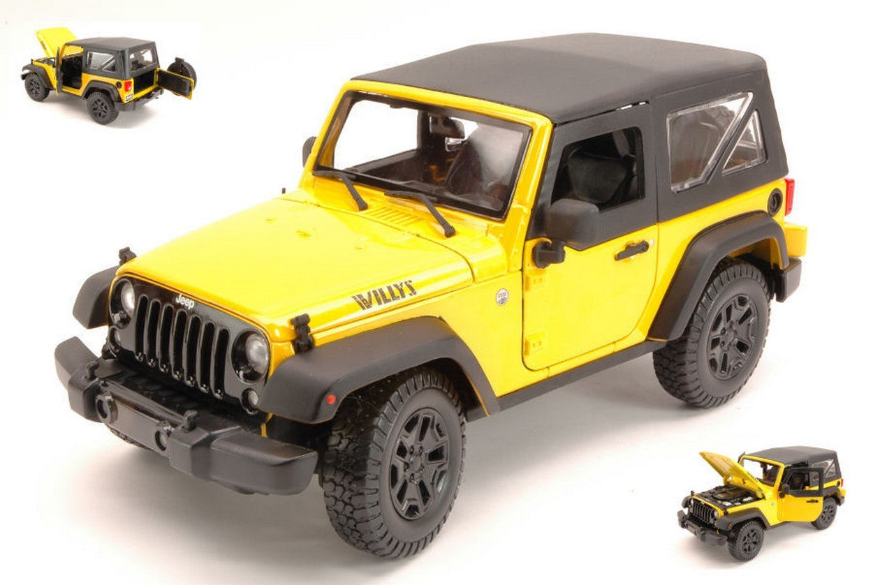 MODELE REDUIT COMPATIBLE AVEC JEEP WRANGLER 2014 JAUNE 1:18 MAISTO MI31676Y