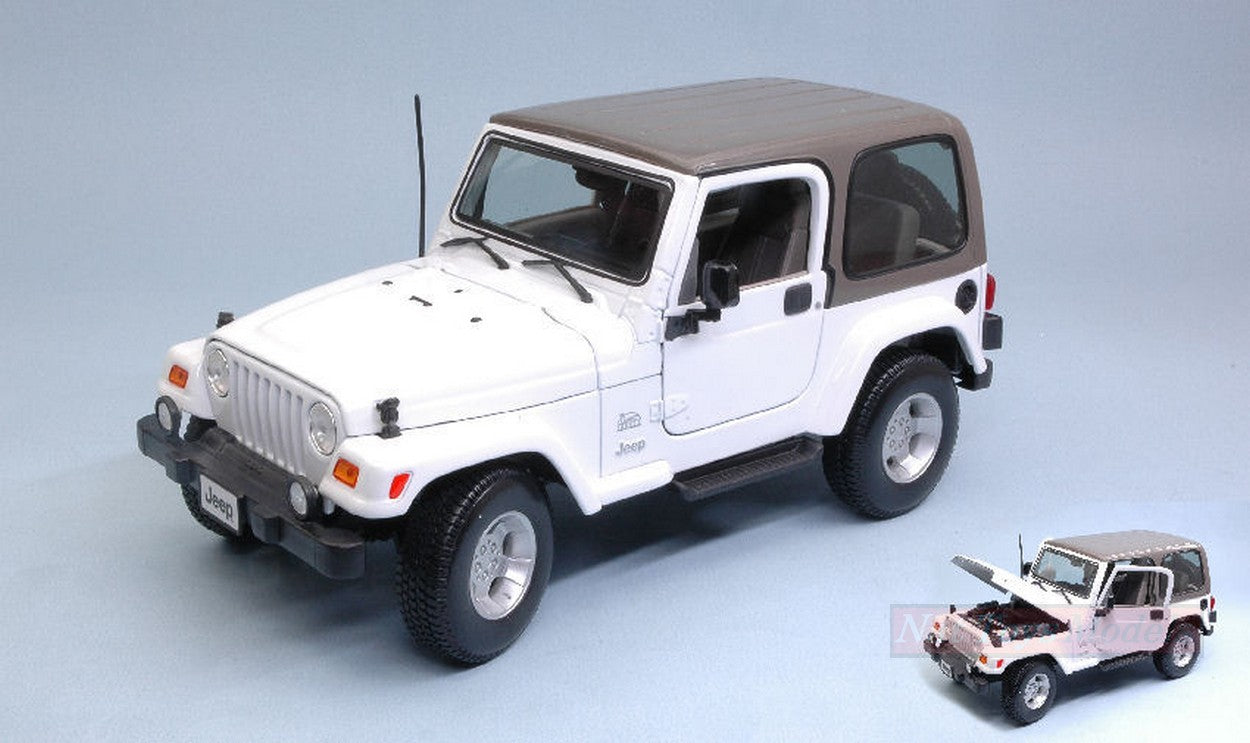 MODELE REDUIT COMPATIBLE AVEC JEEP WRANGLER SAHARA 2007 HARD TOP BLANC 1:18 MAISTO MI31662W