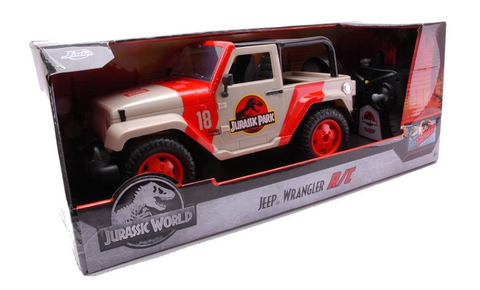 MODELLINO IN SCALA COMPATIBILE CON JURASSIC WORLD JEEP RADIOCONTROL 1:16 JADA TOYS JADA253256000