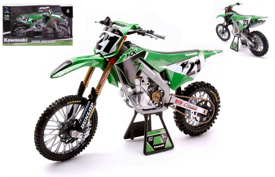 MODÈLE RÉDUIT COMPATIBLE AVEC KAWASAKI KX 450 SR N.21 JASON ANDERSON 2022 1:6 NEW RAY NY49733