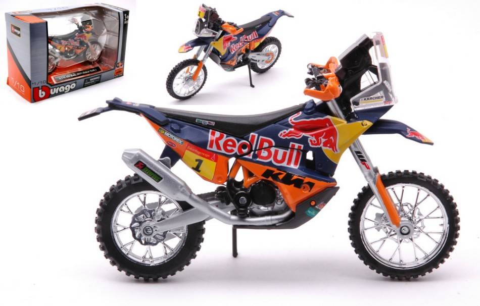 MODELE REDUIT COMPATIBLE AVEC KTM 450 RALLY N.1 DAKAR RALLY 2019 TOBY PRICE 1:18 BURAGO BU51086