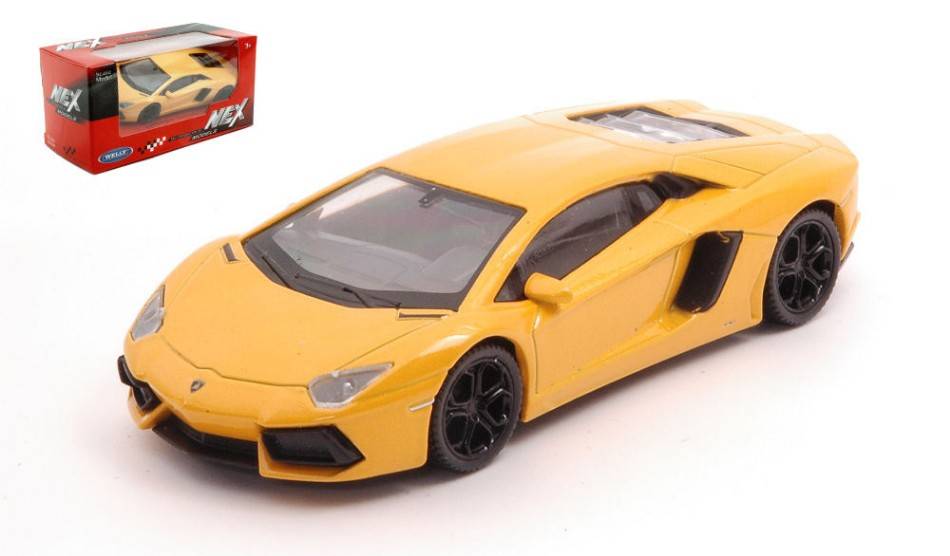 MODELLINO IN SCALA COMPATIBILE CON LAMBORGHINI AVENTADOR COUPE' YELLOW 1:43 WELLY WE38509C