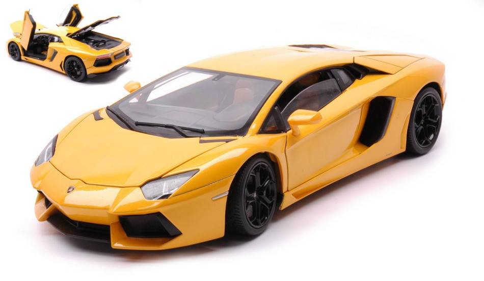 SCALE MODEL COMPATIBLE WITH LAMBORGHINI AVENTADOR LP700-4 2011 YELLOW 1:18 WELLY WE18041Y