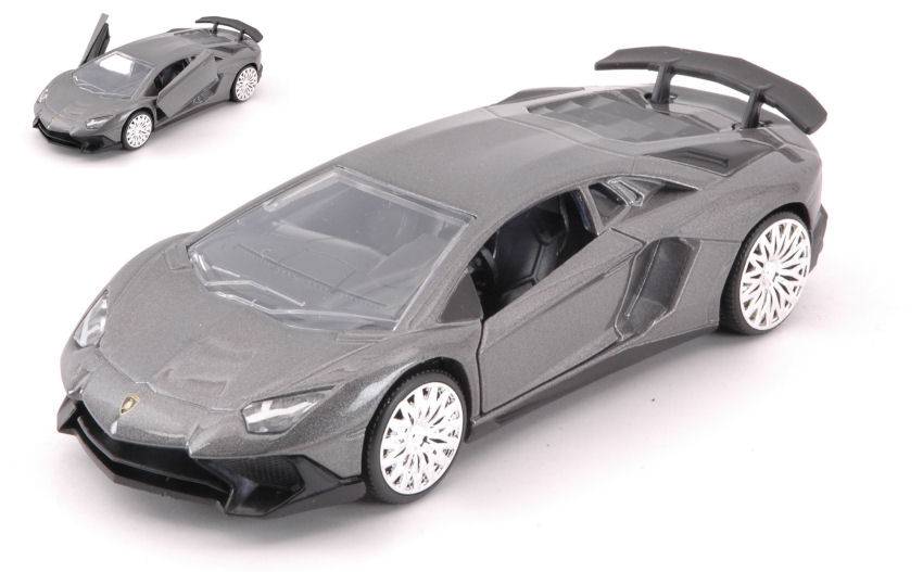MODÈLE RÉDUIT COMPATIBLE AVEC LAMBORGHINI AVENTADOR SV GRIS MÉTALLISÉ 12,5 cm JADA TOYS JADA30109GY