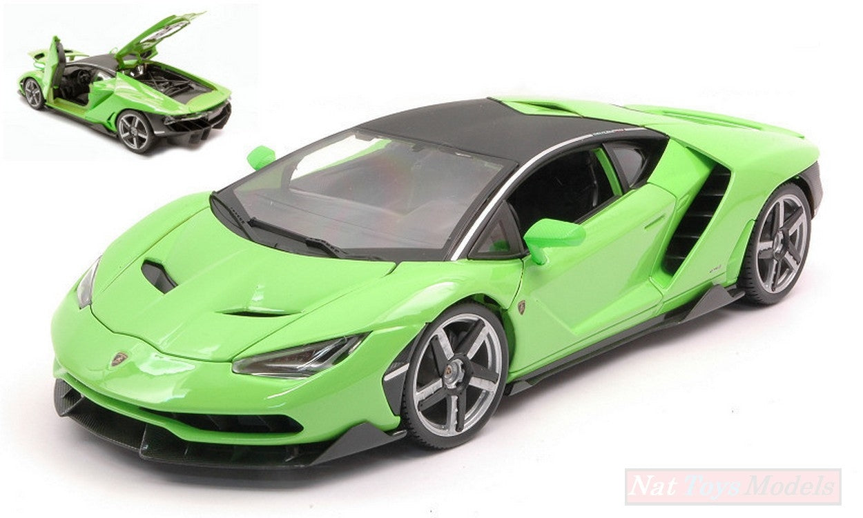 MODELLINO IN SCALA COMPATIBILE CON LAMBORGHINI CENTENARIO LP770-4 2016 GREEN 1:18 MAISTO MI31386GR